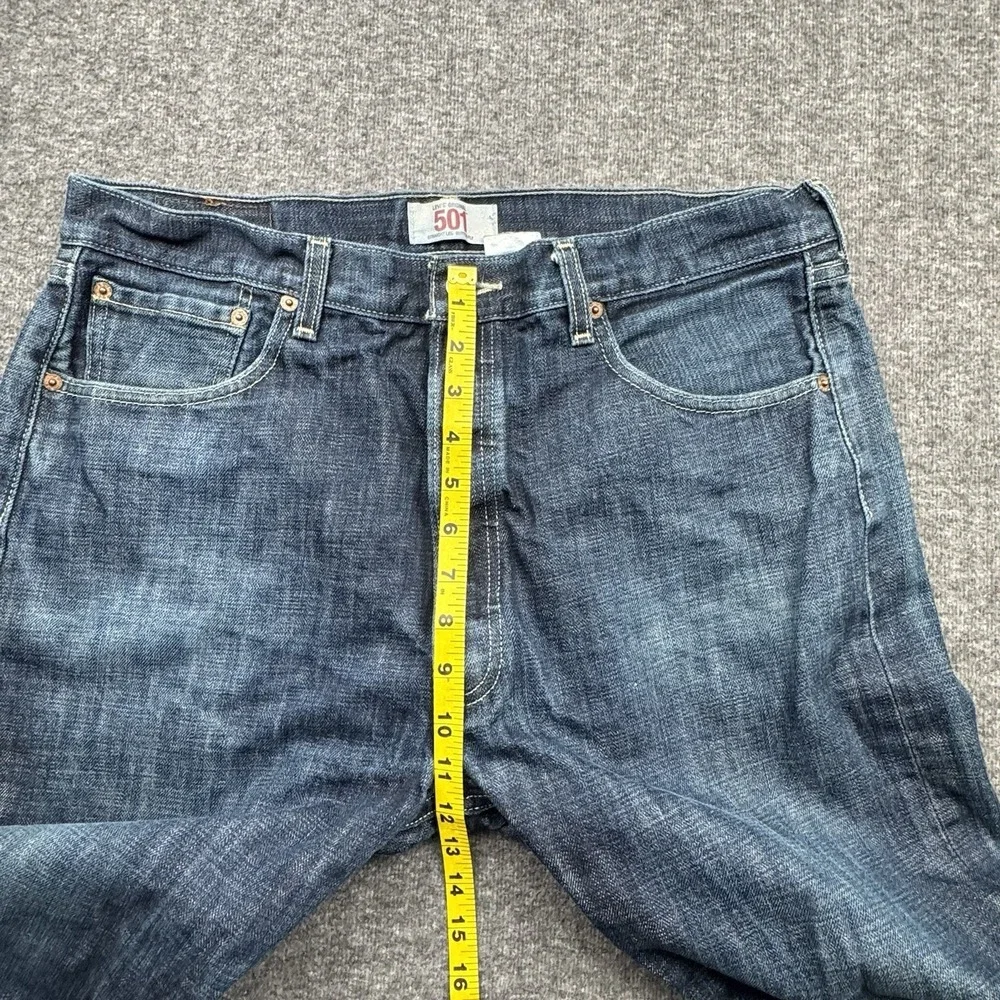 Levi's 501XX Jeans Mens Sz 36x34 Fit 36x31 Button Fly Straight Distressed